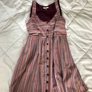Madewell rainbow stripe scoopneck tank dress